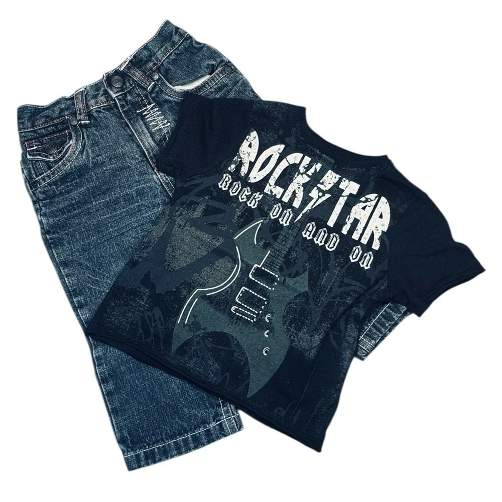 Arizona “Rockstar” Tee + French Toast Jeans – Baby Boy Outfit (18 Months)